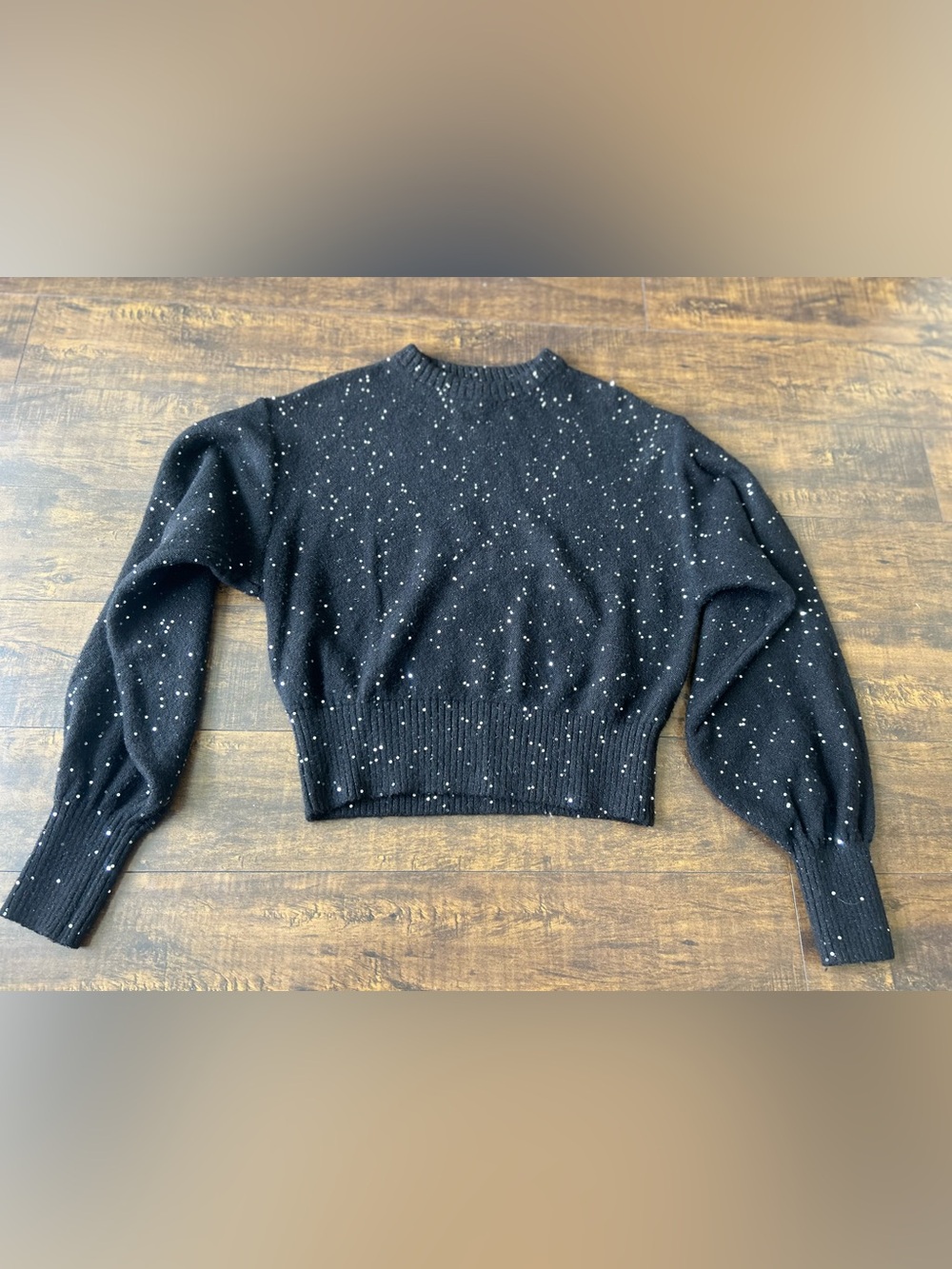 Old Navy Black Sequin Crewneck Sweater